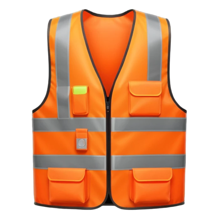 Safety Vest, neon orange reflective sticker