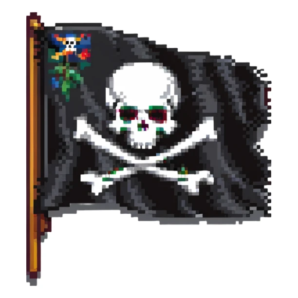 pirate flag with skull and crossbones, jolly roger sticker