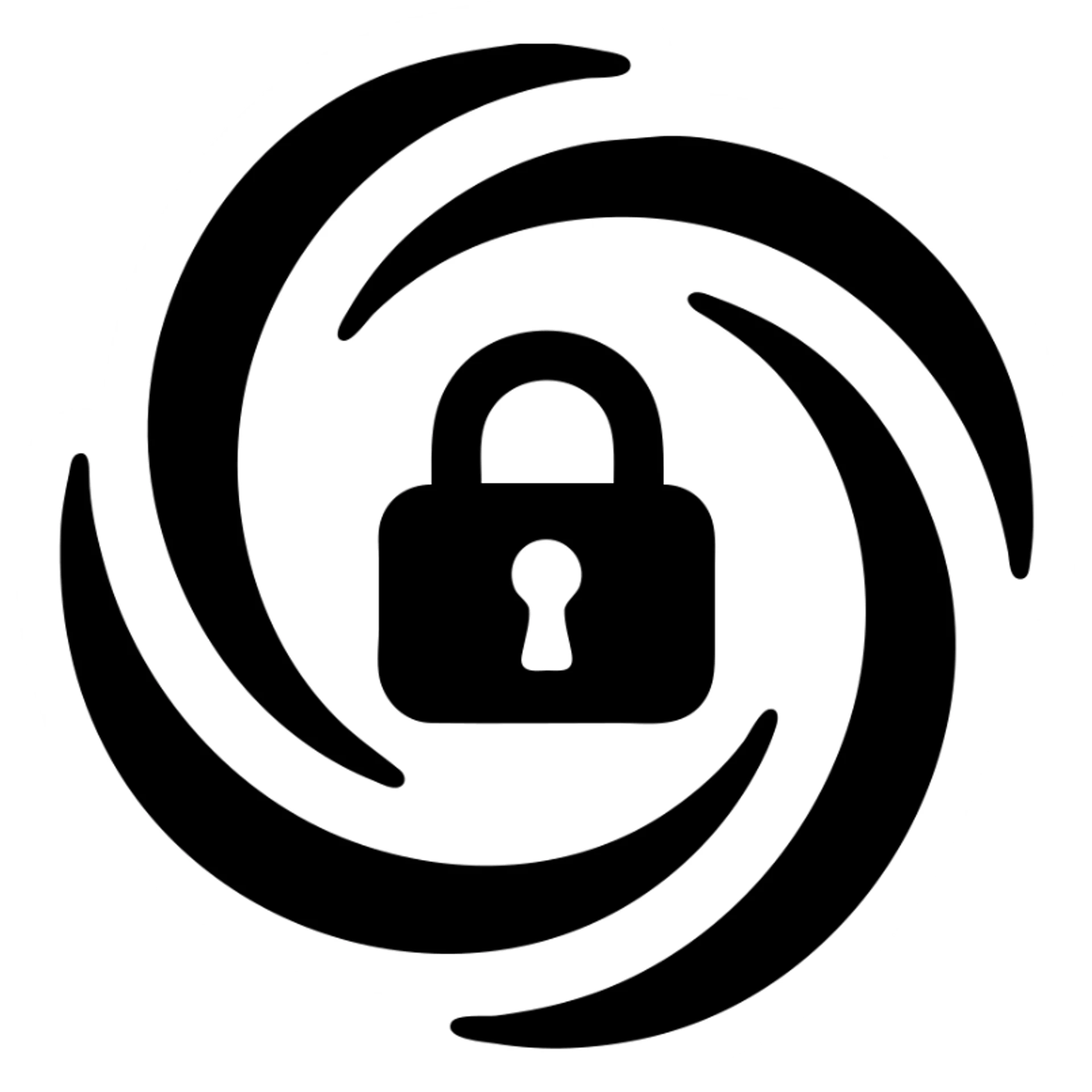 Black hole with lock hands in the middle of it sticker