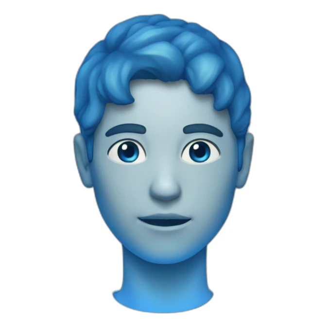 blue hologram of a human sticker