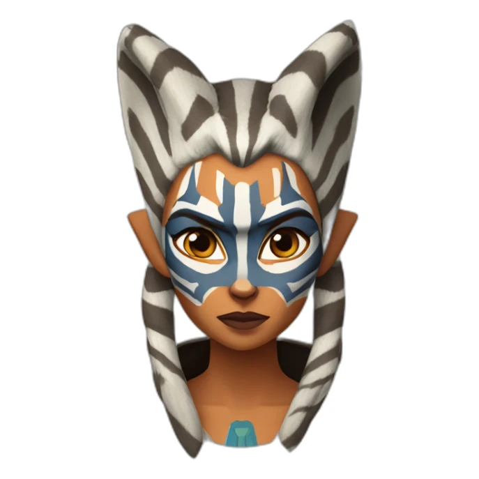 Horned Ahsoka Tano (Portrait, front facing, Apple iOS 17 style) sticker