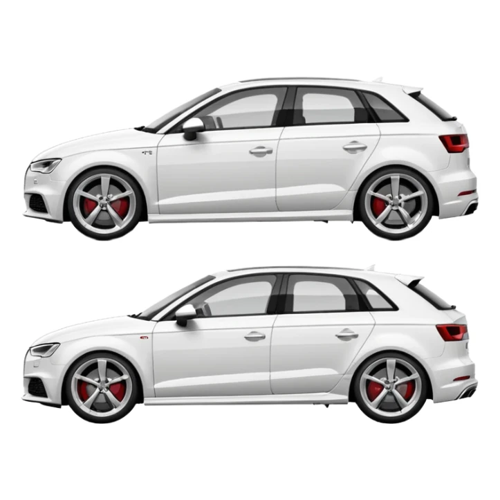 white Audi S3 8V side view clean sporty sticker