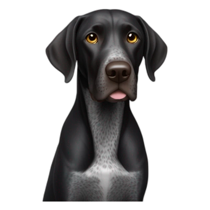 black german shorthair pointer, full black head, without white on the head, with white hair on the snout sticker