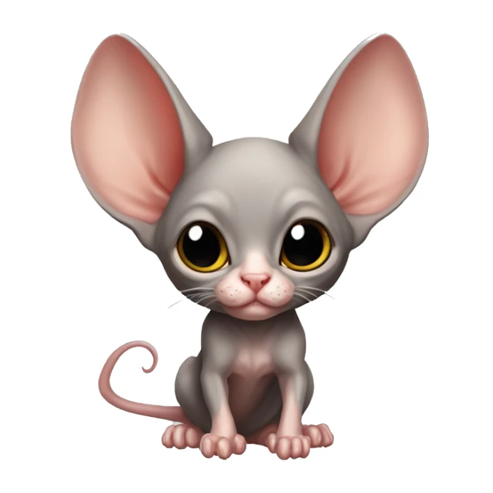 Cute Bat-Winged Sphynx-Rat-Mouse-Rodent-Hybrid full body sticker