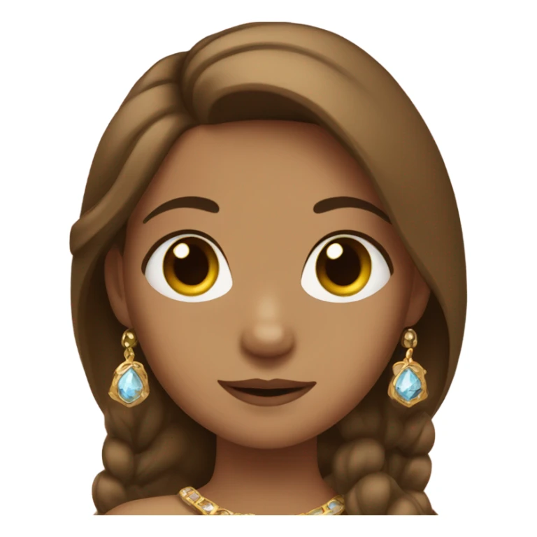 brown-haired girl with jewelry sticker