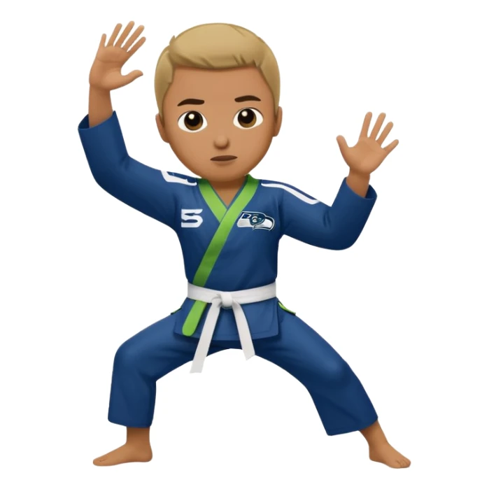 Karate Emoji with Seattle Seahawks sticker