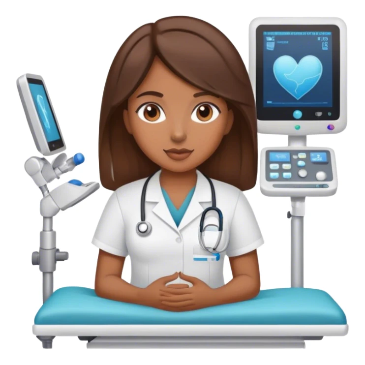  Brown girl brown hair Sonographer  sticker