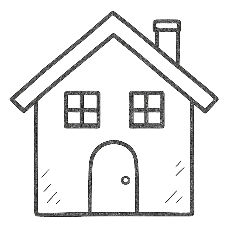 house, hand drawn icon style sticker