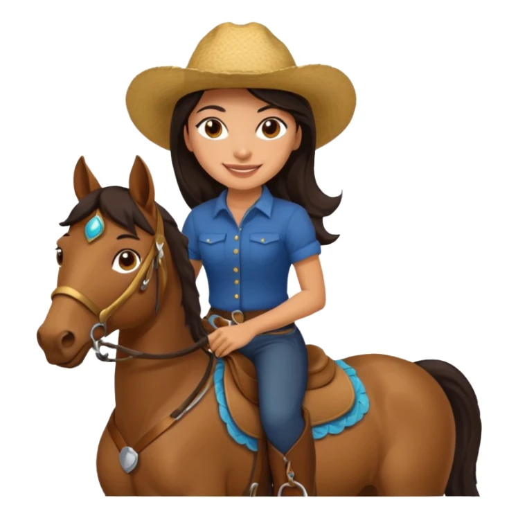 Latina girl riding horse  sticker