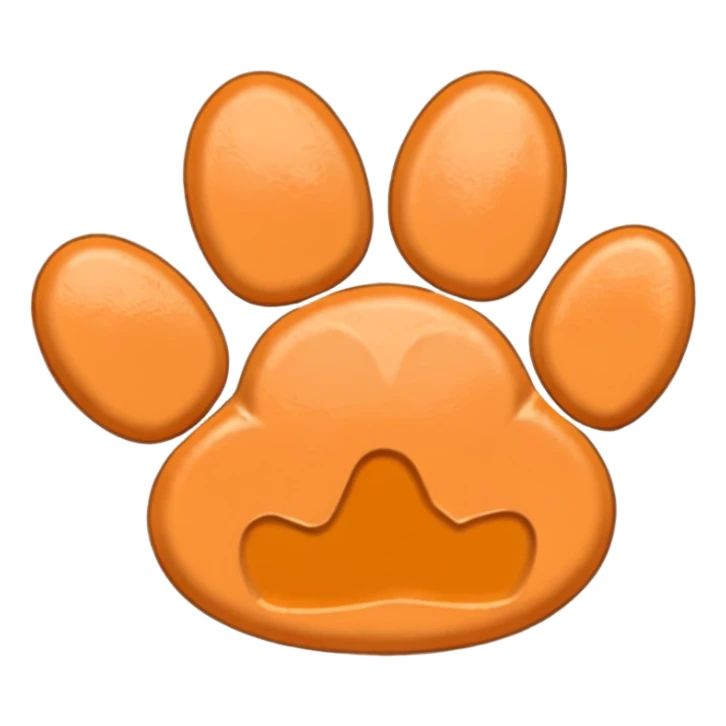 a very light pale pastel orange #FFA500 pawprint sticker