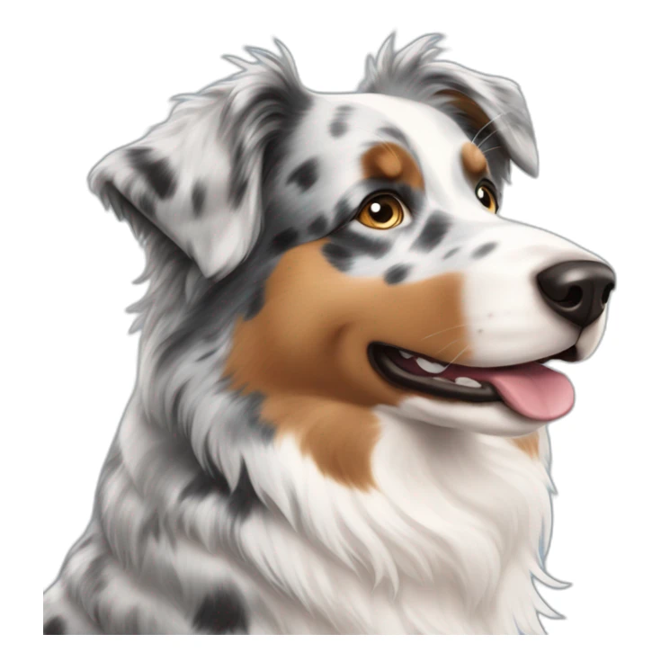 australian Shepherd Blue Merle Profile 4 Legged sticker