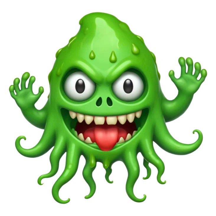 Slime monster. scary sinister. slime attacks. show full body sticker