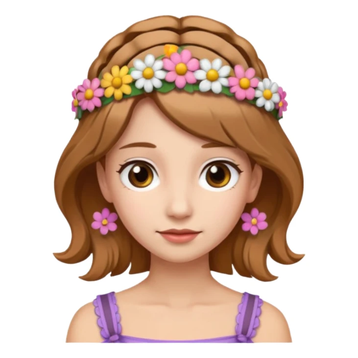 Women  with flower hair band  sticker