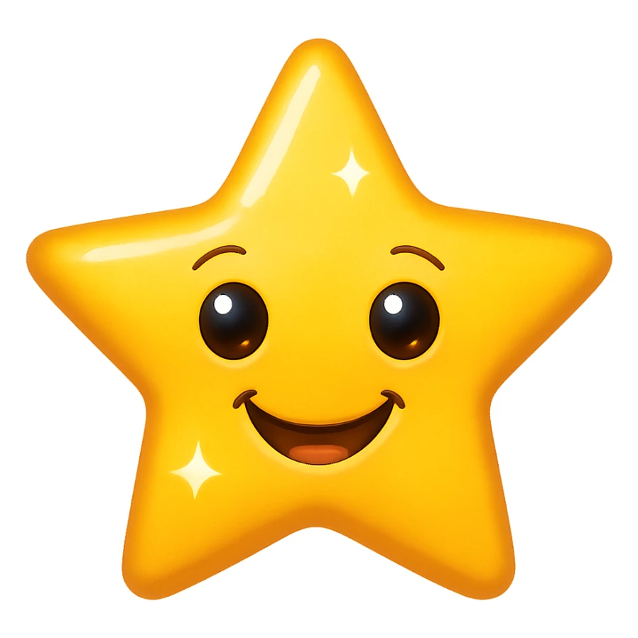 a star emoji, shiny and cheerful sticker