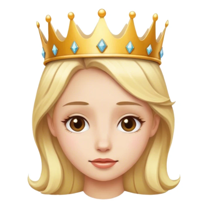 Blond girl wearing a crown sticker