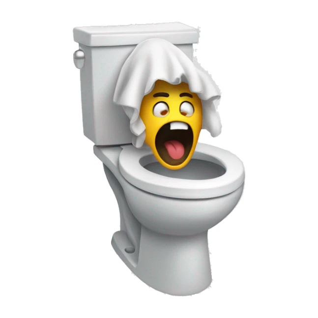 Head coming out of toilet screaming  sticker