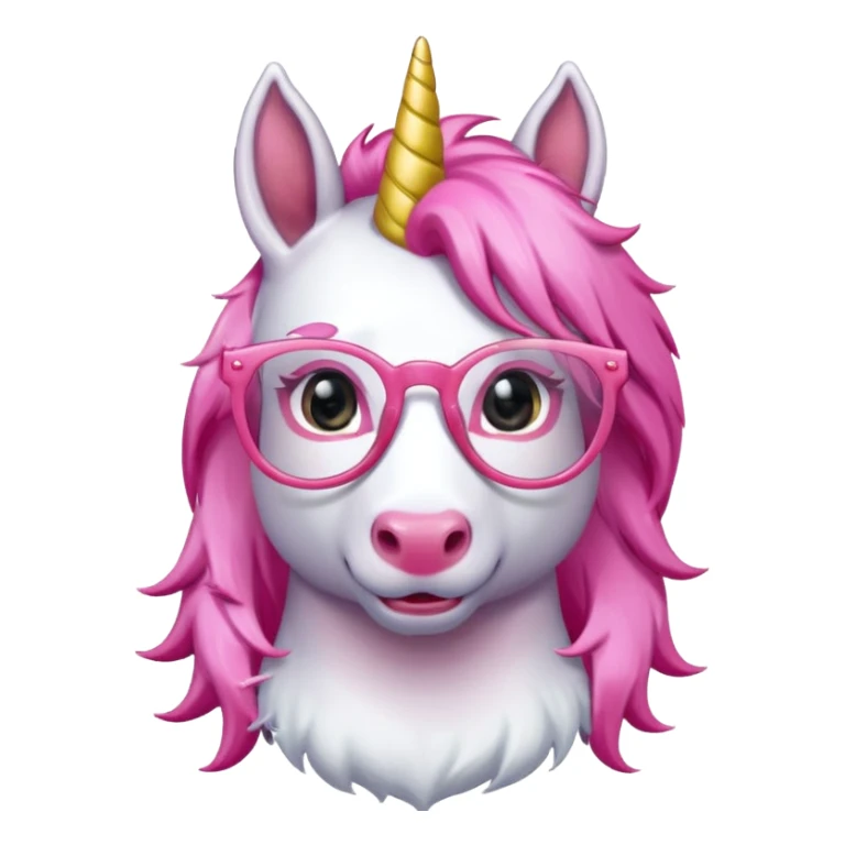 unicorn with glasses and pink hair sticker