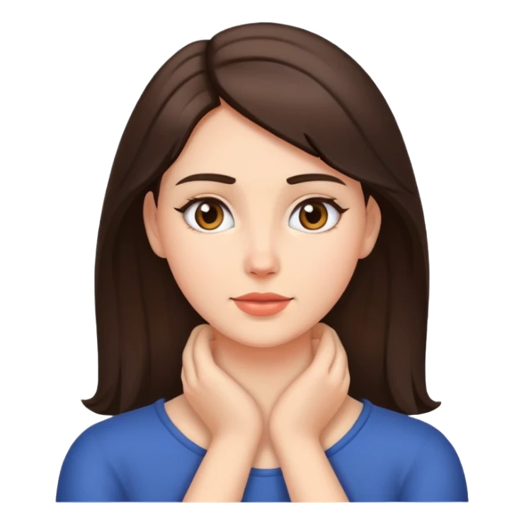 brunette woman with hands around neck  sticker