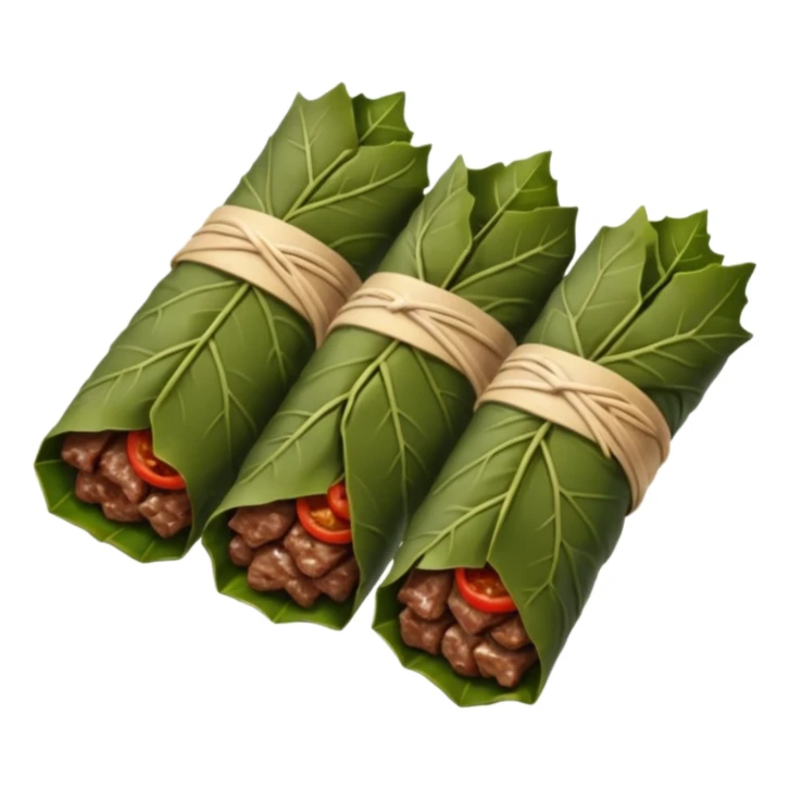 meat and rice wrapped in vine leaves sticker