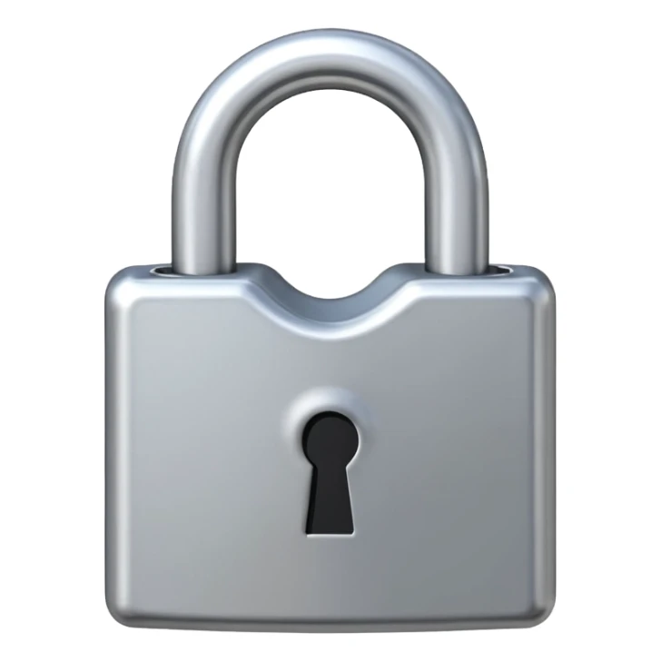 padlock emoji, open to the right, classic emoji style sticker