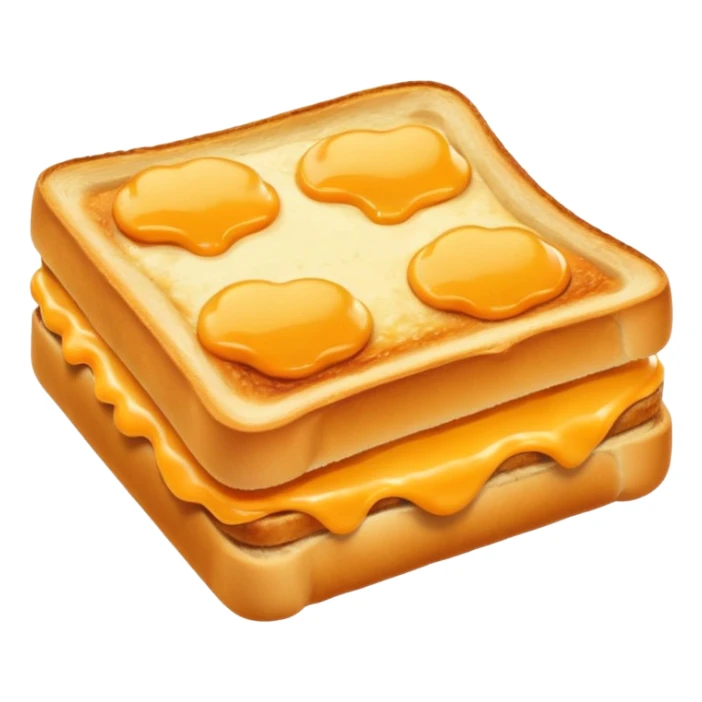 a toastie with melted cheese on the rim and an orange hat sticker