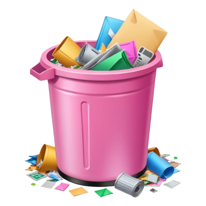 aesthetic glittery pink shiny office trashcan sticker