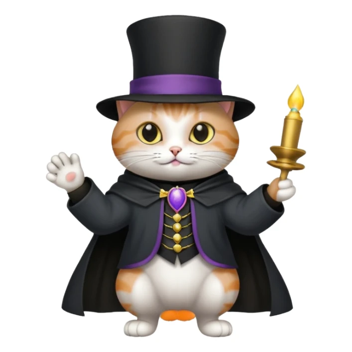 Chien magicien est chat avec un chapeau sticker