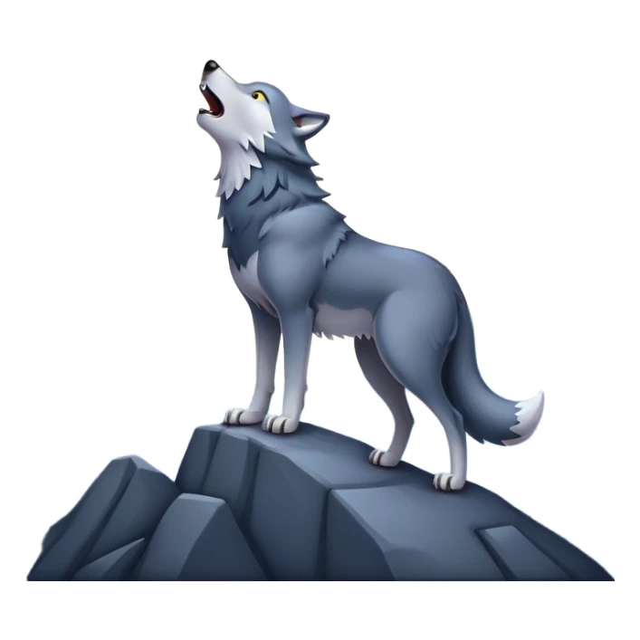 una lupa che ulula alla luna sticker