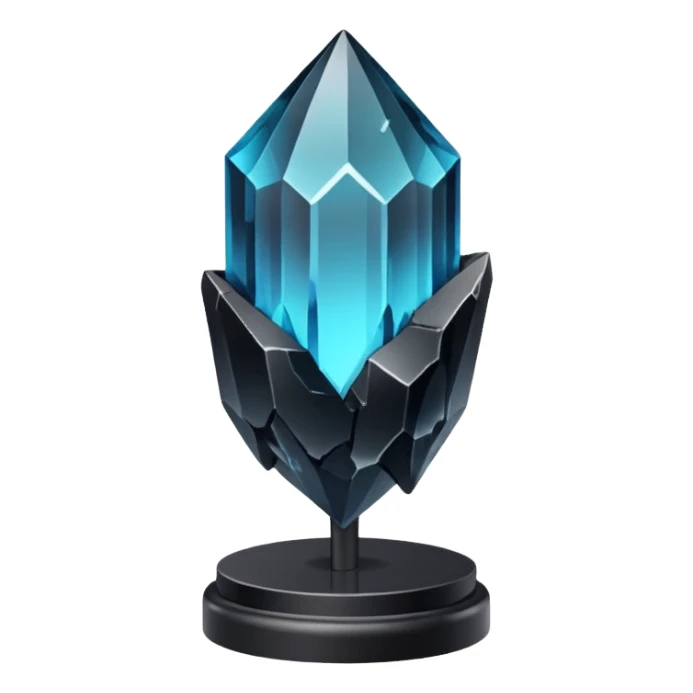 Magic black mineral crystal On the stand sticker