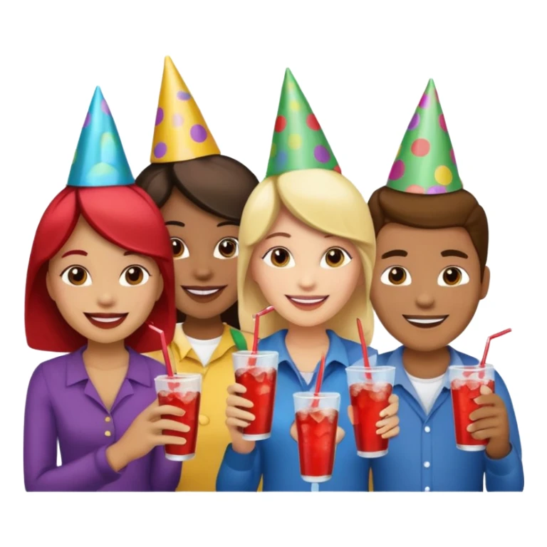 A group of hungry people having soda. sticker