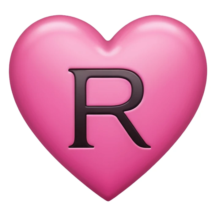 Make a pink heart with an R in the middle sticker