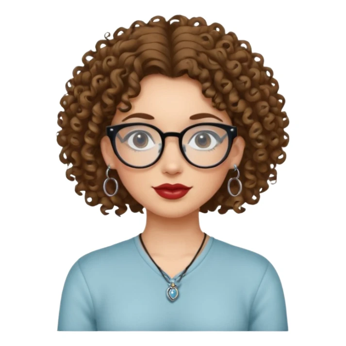 curly glasses earring tattooed girl sticker