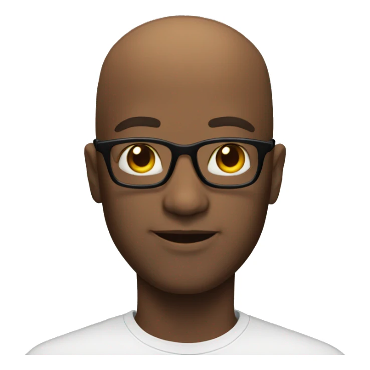 Black, male, glasses, bald head sticker