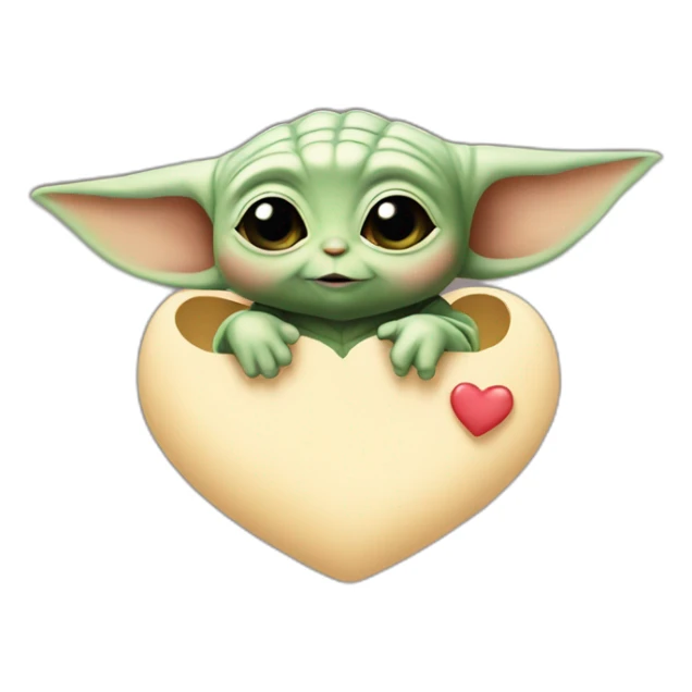 Baby Yoda love Heart sticker
