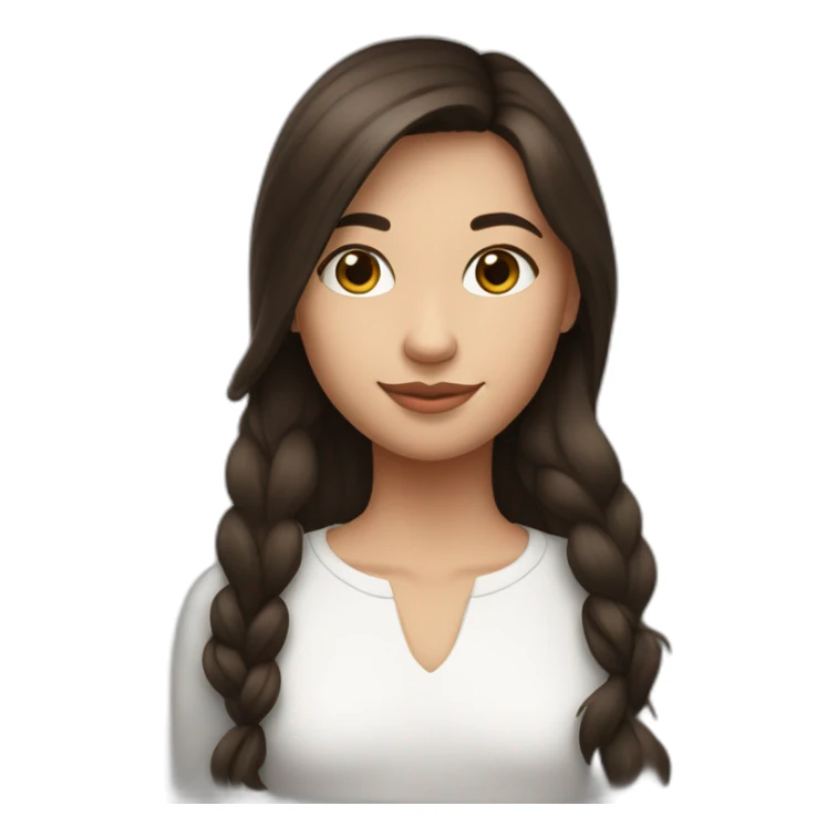 Fille brune avec un cheval noir et blanc sticker