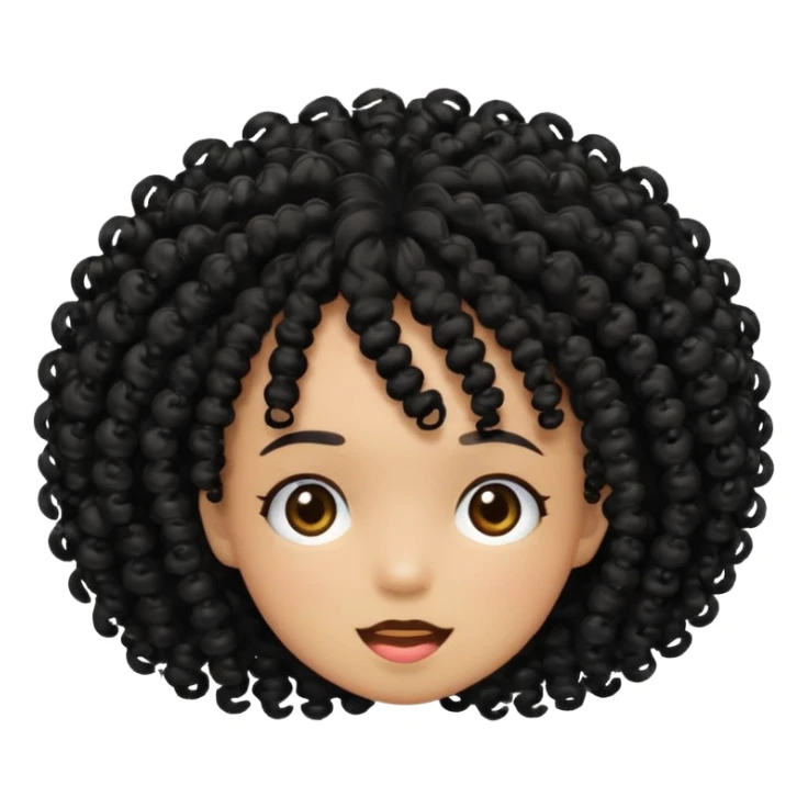 black kinky curly hair falling off all over sticker