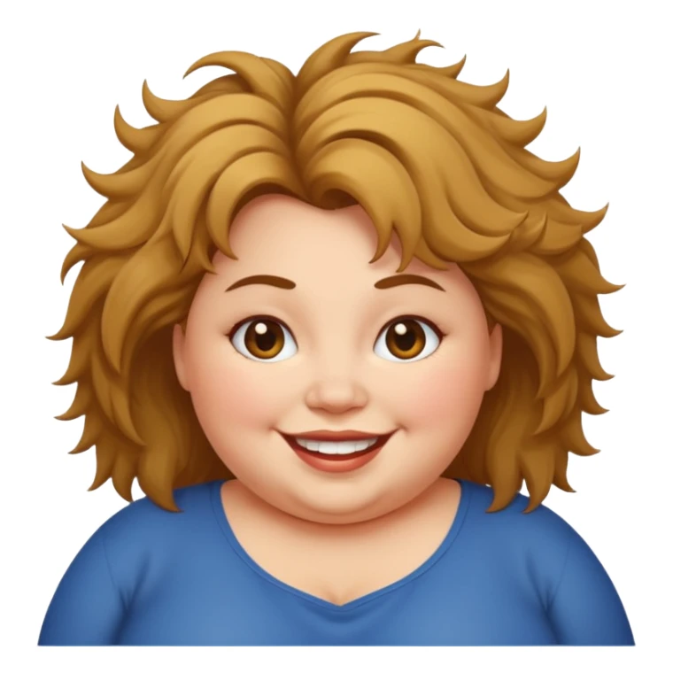 fat woman with messy hair sticker