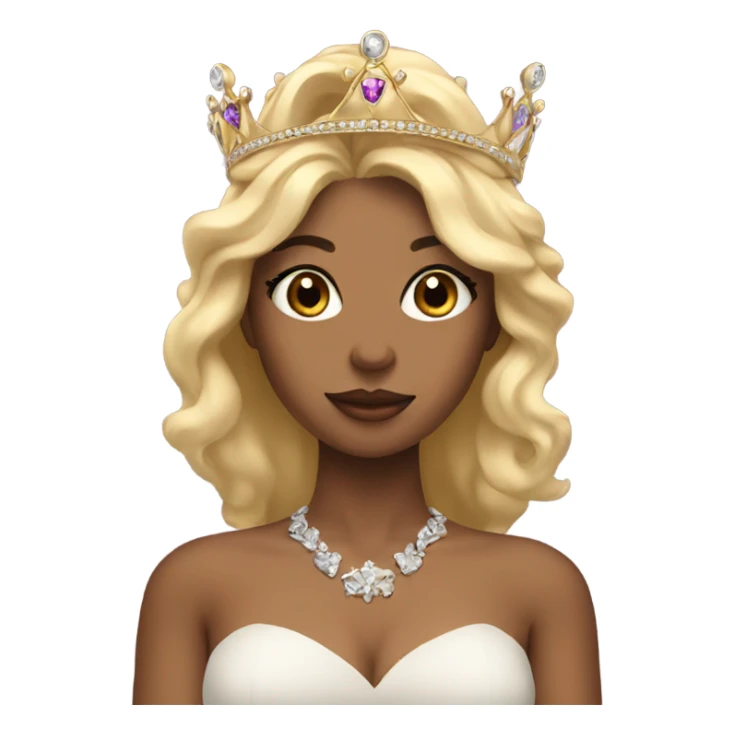 Blonde girl with crown and makeup sticker
