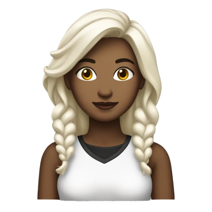 Una chica de cabllo negro y camiseta blanca  sticker