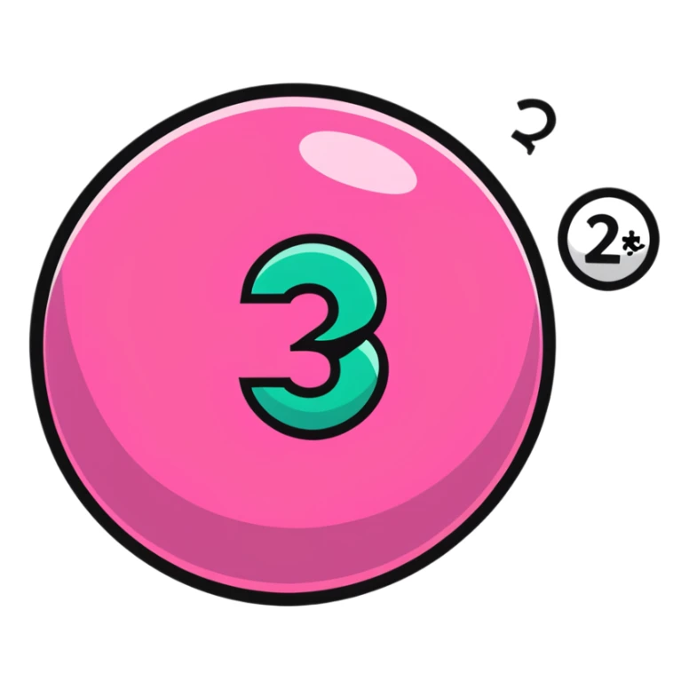pink billiard ball with the number 23 sticker