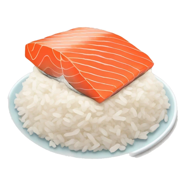 A slice of salmon on rice that smiles sticker