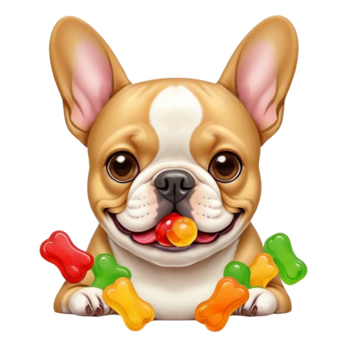 French bulldogs eating gummies and getting high sticker