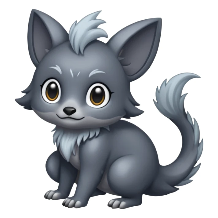 Shiny Dark Greyish Dusky Dull-Colored Fionbri-creature by Falvie (full body) sticker