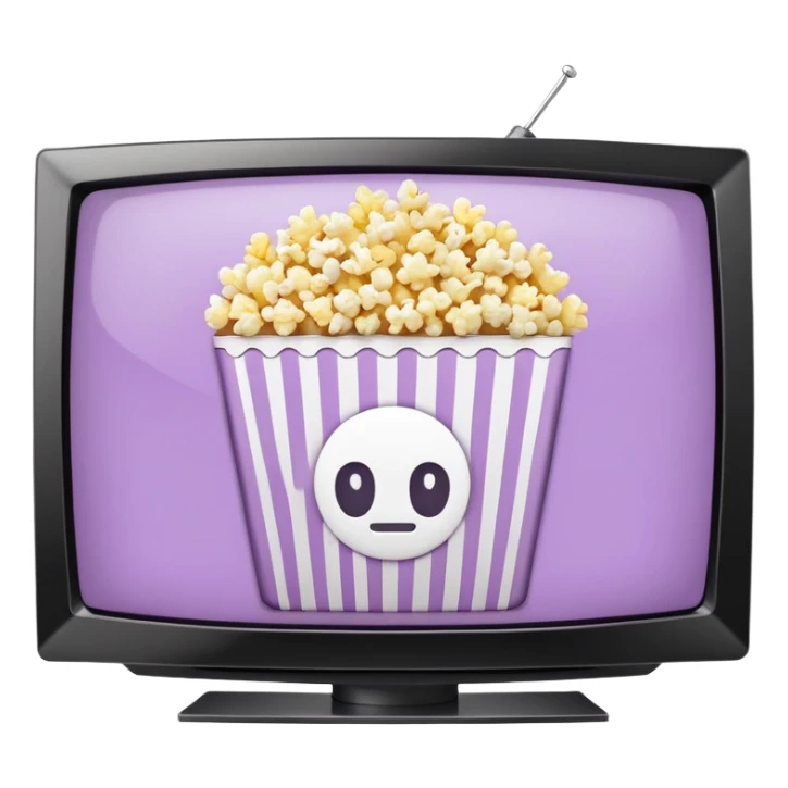 Netflix on a TV screen pale purple qnd popcorn sticker