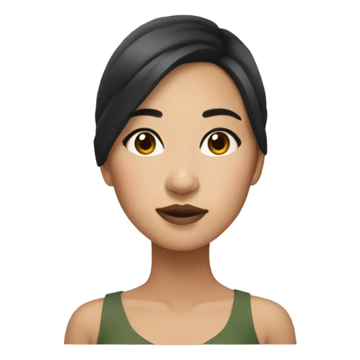 Asian girl with Latina makeup sticker