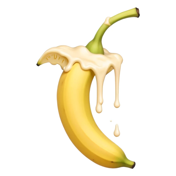 banana in peach drip milk sticker