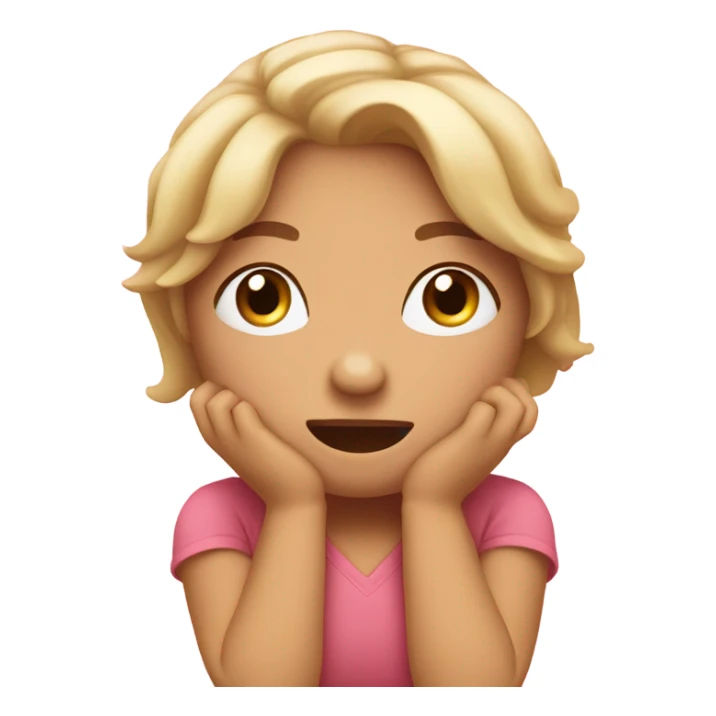 blushing face with legs kicking and face resting in hands sticker