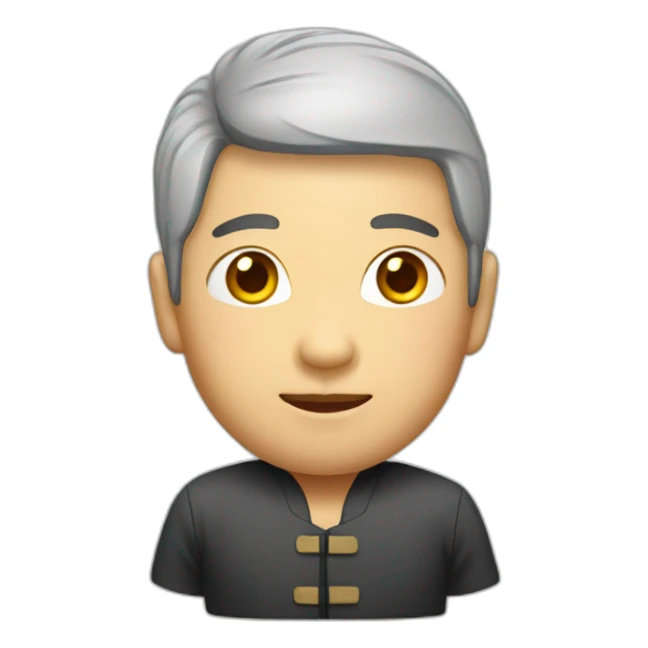 Asian man with chinese communist clothes sticker