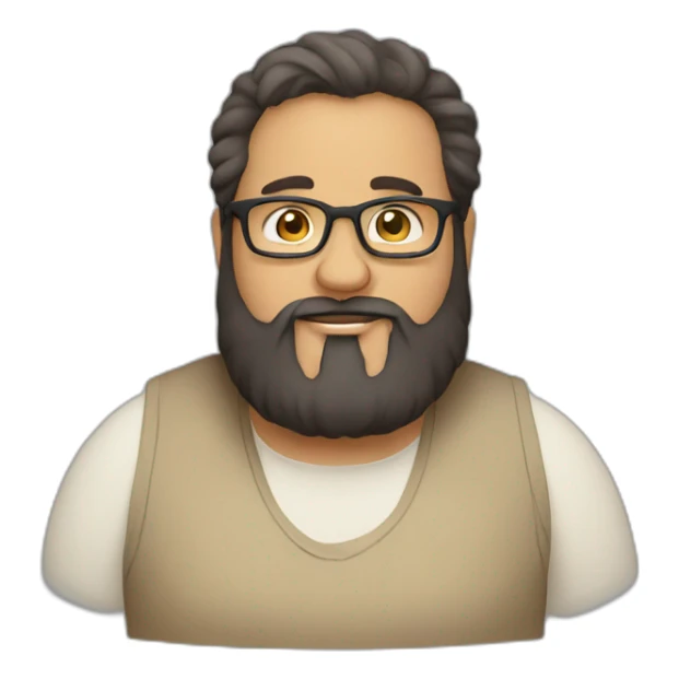 Fat bearded guy with glasses of Arabia sticker