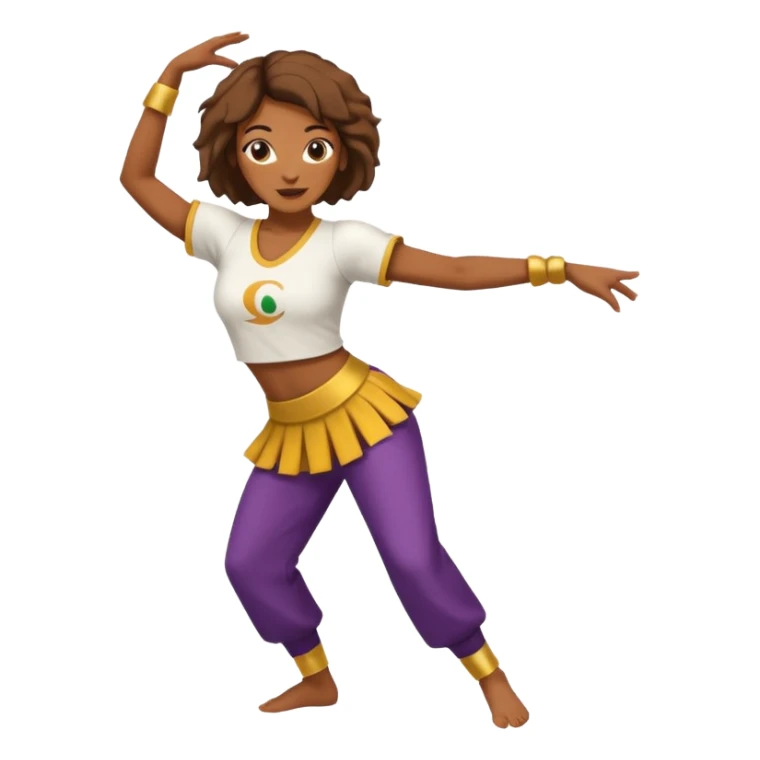 Mulher dançando capoeira com roupa de capoeira  sticker